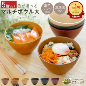 【＼30%OFF／さらに300円クーポンあり】汁椀 お椀 マルチボウル 大 5個セット ひまわり堂 スープボウル 丼 木目 食洗機対応 電子レンジ対応 おしゃれ 日本製 水切れ
