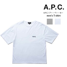 【10%OFF】 A.P.C メンズTシャツ アーペーセー メンズ TH26194 シャツ 白 white グレー トップス ブランド 半袖 半袖Tシャツ ロゴ アー・ぺー・セー APC ゆったり 綿 コットン シンプル メンズライク 新作 ビック