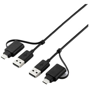 �G���R�� USB Type-C(TM)�ϊ��A�_�v�^�[�t�������N�P�[�u��(USB2.0) UC-TV7BK �u���b�N