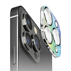 PGA iPhone 15 Pro / 15 Pro Max トリプルカメラ用 カメラフルプロテクター PG-23BCLG06AR オーロラ/ブラック