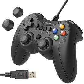 エレコム ゲームパッド PC コントローラー 有線 USB接続 Xinput PS系ボタン配置 JC-GP30SBK ブラック