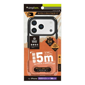 �g���j�e�B iPhone 17 Pro�p�@[GRAV Solid UNLIMITED] �������݌v �ϏՌ�5M �n�C�u���b�h�P�[�X TR-IP25M3-GRUSL-CLBK �N���A×�u���b�N