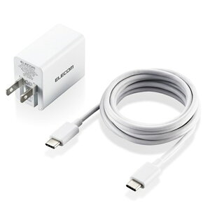�G���R�� GaN USB PD�Ή� USB AC�[�d��(USB PD30W) �P�[�u��(2m)�t�� ACDC-PD1530WH �z���C�g