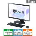NEC 23.8型ワイド　デスクトップパソコン　LAVIE A23シリーズ PC-A2366DKB ファインブラック