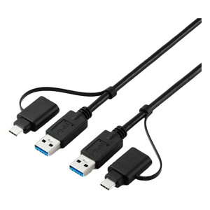 �G���R�� USB Type-C(TM)�ϊ��A�_�v�^�[�t�������N�P�[�u��(USB3.0) UC-TV8BK �u���b�N