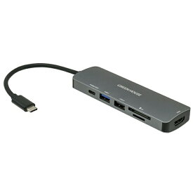 グリーンハウス USB Type-C ドッキングステーション GH-MHC6A-SV
