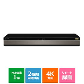(長期無料保証)SHARP（シャープ） AQUOSブルーレイ 2チューナー／1TB／UHDBD／4Kチューナー 4B-C10DW3 ブラック系　HDD：1TB