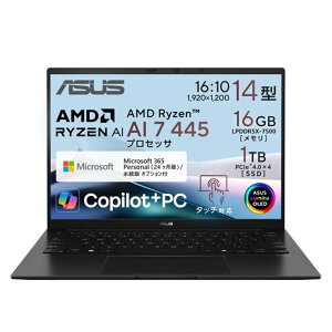 ASUS�i�G�C�X�[�X�j 14�^�m�[�g�p�\�R���@ASUS Zenbook 14�iUM3406�j/Copilot+PC UM3406GA-TAI7161WS �W�F�C�h�u���b�N