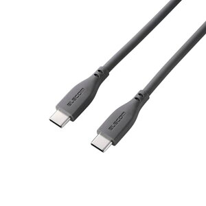 �G���R�� USB2.0�P�[�u��(USB Type-C(TM) - USB Type-C/240W/�Ȃ߂炩)�@0.5m MPA-CCPESS05GY �O���[