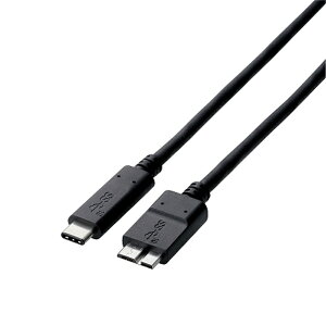 �G���R�� USB3�D1�P�[�u���^Gen2�^C�|microB�^�C�v�^�F�ؕi�^3A�o�́^0�D5m USB3-CMB05NBK �u���b�N