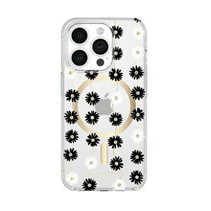 kate spadeiPCg Xy[hj wʃn[hP[Xi iPhone 15 Pro Protective Hardshellj KS052498-04 Daisy Chain/Black White
