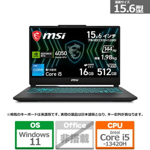 MSI�i�G���G�X�A�C�j 15.6�^�Q�[�~���O�m�[�g�p�\�R���@Cyborg 15 Black Edition A13 CYBORG15BEA13VEO5699JP �A���}�C�g�u���b�N
