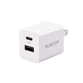 エレコム USB Type-C 充電器 PD 対応 最大出力20W タイプC ×1 USB A ×1 MPA-ACCP36WH ホワイト