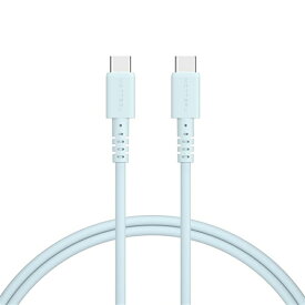 MOTTERU（モッテル） しなやかで絡まない シリコンケーブル　急速充電 データ転送対応 USB-C to USB-C MOT-SLCC100-BL パウダーブルー