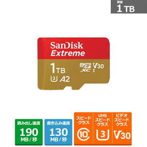 SANDISKiTfBXNj TfBXN GNXg[ microSDXC UHS-IJ[h SDSQXAV-1T00-JN3MD eʁF1TB