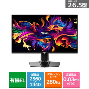 MSI�i�G���G�X�A�C�j 26.5�^�@�Q�[�~���O�f�B�X�v���C MAG-271QP-QD-OLED-X28 �u���b�N