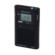 AUREX LEDライト付きポケットラジオ AX-PRU60(K) ブラック