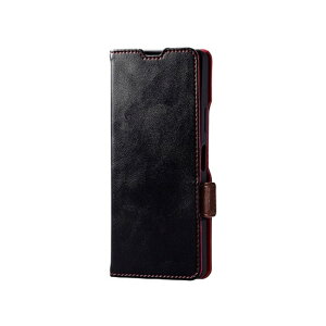 �G���R�� Xperia 1 VI �\�t�g���U�[�P�[�X ���Εt �ϏՌ� �X�e�b�` PM-X242PLFYBK �u���b�N