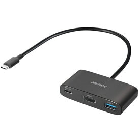 バッファロー（Buffalo） USBハブ バスパワー 3ポート HDMI/Type-C/Type-A USB3.2（Gen1） PD対応 BSH3U330C1PBK ブラック