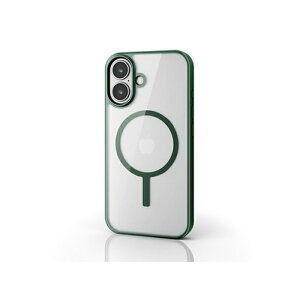 �G���R�� iPhone 16�Ή� �n�C�u���b�h�P�[�X�iMAGKEEP�j PM-A24AMAG03GN �f�B�[�v�O���[��