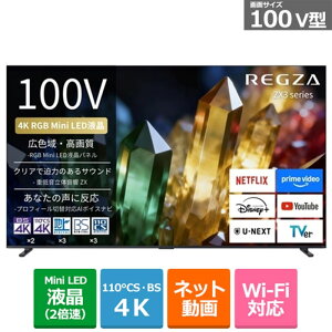 (���������ۏ�/�z���ݒu����)REGZA�i���O�U�j 100V�^�@4K�`���[�i�[�����t���e���r�@RGB Mini LED�t�� REGZA���O�U ZX3 series ZX3S 100ZX3S