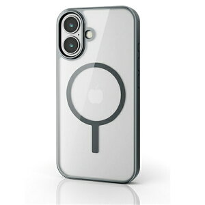�G���R�� iPhone 16�Ή� �n�C�u���b�h�P�[�X�iMAGKEEP�j PM-A24AMAG03GY �`���R�[���O���[