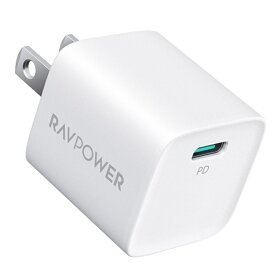SUNVALLEY JAPAN RAVPower PD20W出力対応 USB Type-C 充電器 RP-PC1027 WH ホワイト