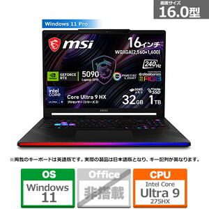 MSI�i�G���G�X�A�C�j 16�^�Q�[�~���O�m�[�g�p�\�R���@Raider 16 Max HX B2W RAIDER16MHXB2WJ-2650JP �R�A�u���b�N
