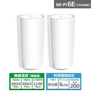 TP-LinkieB[s[Nj AXE11000 gCohbVWi-Fi 6EVXe Deco XE200 2P 2pbN