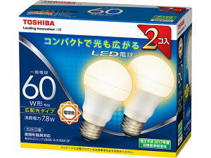 (�A�E�g���b�g)���ŁiTOSHIBA�j LED�d�� LDA8L-G-K/60W-2P �d���F�@60W�`����/E26����
