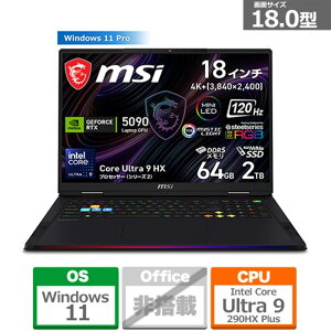 MSI�i�G���G�X�A�C�j 18�^�Q�[�~���O�m�[�g�p�\�R���@Raider 18 Max HX A2W RAIDER18MHXA2WJ-2620JP �R�A�u���b�N