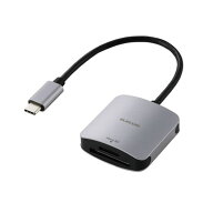 エレコム USB Type-C接続ケーブル付きメモリーカードリーダー(UHS-I) MR3C-C20SV シルバー