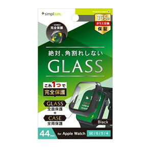 gjeB Apple Watch 44mm SEi2j/ SEi1j / 6 / 5 / 4  KX̌^PCP[X TR-AW2244-GLPC-CCBK ubN