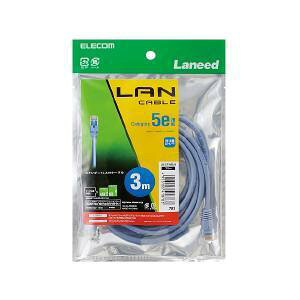 �G���R�� LAN�P�[�u���^CAT5E�^���� LD-CTN/BU3 �u���[