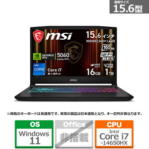 MSI�i�G���G�X�A�C�j 15.6�^�Q�[�~���O�m�[�g�p�\�R���@Katana 15 HX B14W Katana-15-HX-B14WFK-3269JP �u���b�N