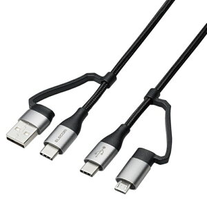 GR 4in1 [dP[u ( USB Type C + USB A to USB Type C + microUSB ) PD 60WΉ P[u 2m MPA-AMBCC20BK ubN