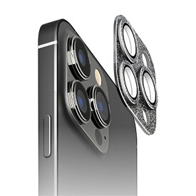 PGA iPhone 15 Pro / 15 Pro Max トリプルカメラ用 カメラフルプロテクター PG-23BCLG14BK グリッター/ラメブラック