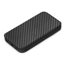PGA iPhone SE 第3世代 ガラスフリップケース PG-22MGF04BK カーボン調ブラック