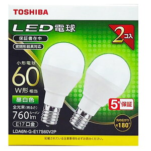 ŁiTOSHIBAj LEDd@F@2 LDA6N-G-E17S60V2P 60W`/E17
