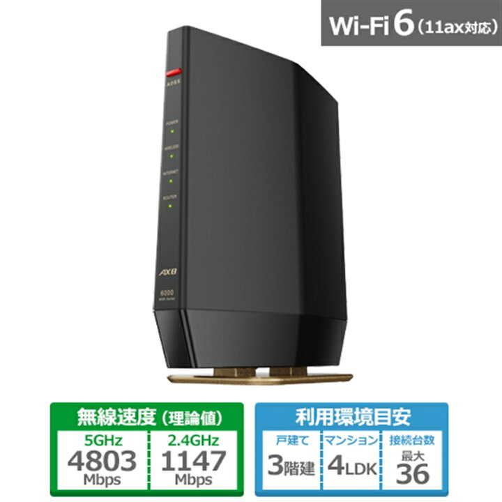 楽天市場】バッファロー（Buffalo） Wi-Fiルーター WSR-6000AX8P-MB 