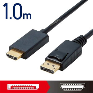 �G���R�� �ϊ��P�[�u���^DisplayPort�[HDMI�^1�D0m�^�u���b�N CAC-DPHDMI10BK �u���b�N