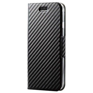 �G���R�� iPhone SE ��3����/SE ��2����/8/7 �p �P�[�X �J�o�[ ���U�[ �蒠 �}�O�l�b�g �J�[�{����(�u���b�N) PM-A22SPLFUCB �J�[�{����(�u���b�N)