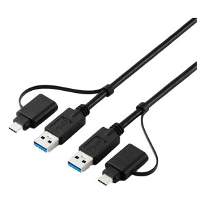 �G���R�� USB Type-C(TM)�ϊ��A�_�v�^�[�t�������N�P�[�u��(USB3.0) UC-TV8BK �u���b�N