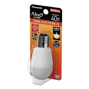 Panasonic�i�p�i�\�j�b�N�j �p���b�N LED�d�� 4.3W �u���X�^�[�i�d���F�����j LDA4LGE17SK4X 40�`����/E17����