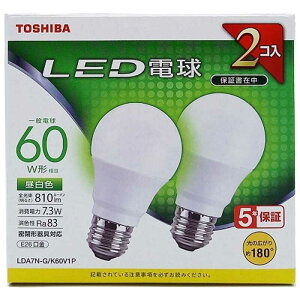 ���ŁiTOSHIBA�j LED�d���@�����F�@2���� LDA7N-G/K60V1P 60W�`����/E26����
