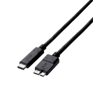 �G���R�� USB3�D1�P�[�u���^Gen2�^C�[microB�^�C�v�^�F�ؕi�^3A�o�́^0�D5m USB3-CMB05NBK �u���b�N