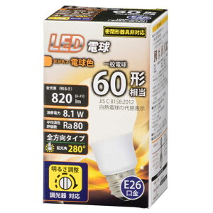 �I�[�� LED�d�� LDA8L-G/D G11 �d���F 60W�`����/E26����