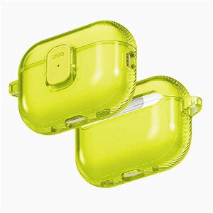 UNIQ�i���j�[�N�j AirPods Pro 3�p�P�[�X�@Glase Pro Protective Clear Case with Clasp Lock UNIQ-AIRPODSPRO3-GLSPLLIM LIGHT LIME