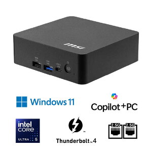 MSI�i�G���G�X�A�C�j Cubi NUC AI+ 3MG-033JP (Copilot+ PC) CUBI-NUC-AI+3MG-033JP �u���b�N