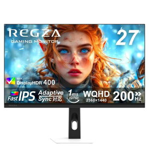 �y�[����2�T�ԁzREGZA RM-27G5SR 27�^ WQHD REGZA GAMING MONITOR Fast IPS�p�l������ �m���O���A 200Hz���t���b�V�����[�g DCI-P3 95% sRGB 99% Adaptive-Sync�Ή� �z���C�g